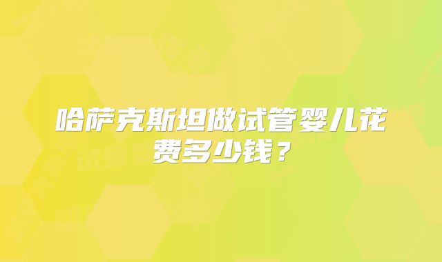 哈萨克斯坦做试管婴儿花费多少钱？