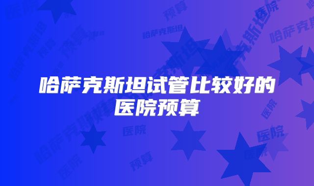 哈萨克斯坦试管比较好的医院预算