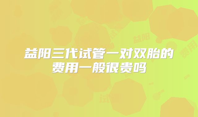 益阳三代试管一对双胎的费用一般很贵吗