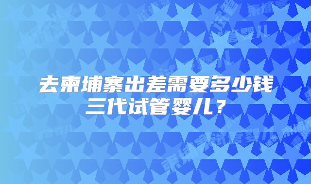 去柬埔寨出差需要多少钱三代试管婴儿？