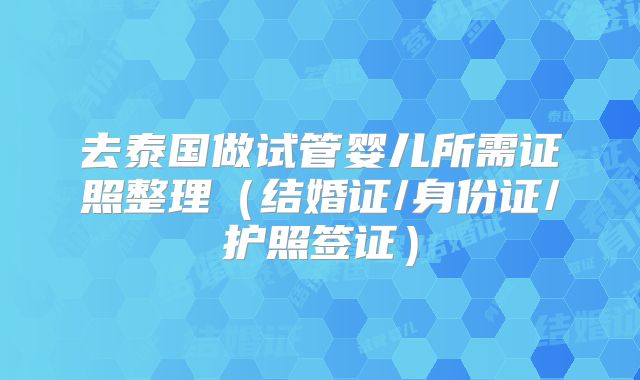 去泰国做试管婴儿所需证照整理(结婚证/身份证/护照签证)