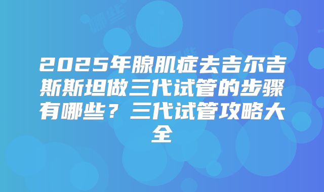 2025年腺肌症去吉尔吉斯斯坦做三代试管的步骤有哪些？三代试管攻略大全