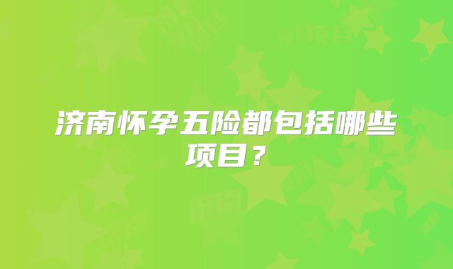 济南怀孕五险都包括哪些项目？