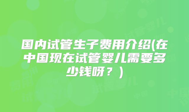 国内试管生子费用介绍(在中国现在试管婴儿需要多少钱呀?)