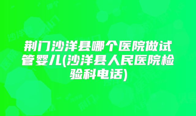 荆门沙洋县哪个医院做试管婴儿(沙洋县人民医院检验科电话)