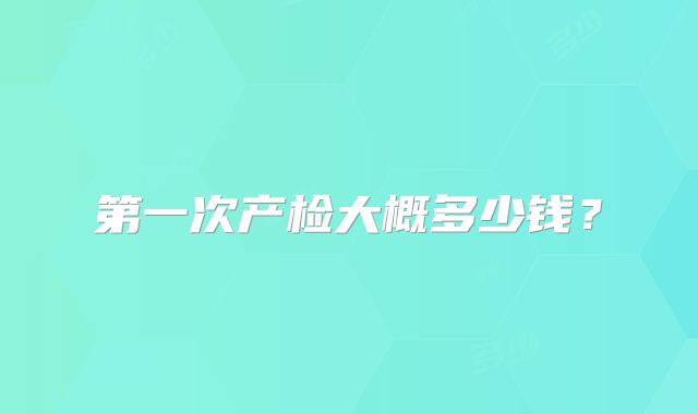 第一次产检大概多少钱？