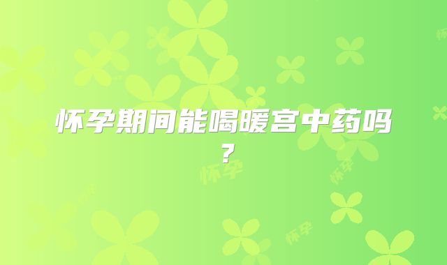 怀孕期间能喝暖宫中药吗?