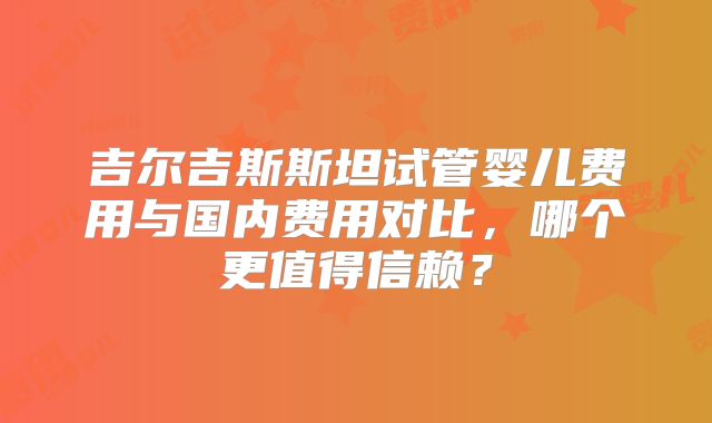 吉尔吉斯斯坦试管婴儿费用与国内费用对比，哪个更值得信赖？