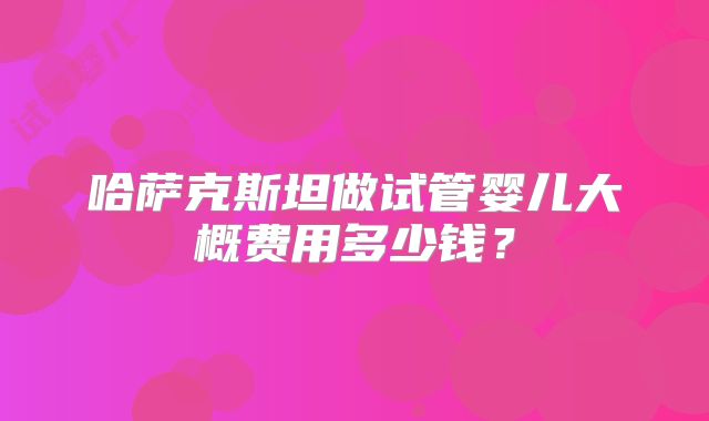哈萨克斯坦做试管婴儿大概费用多少钱？