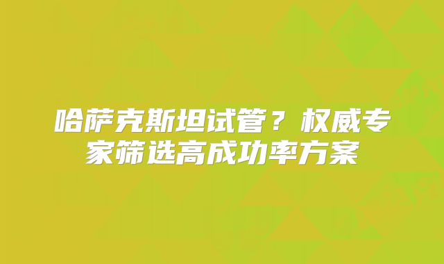 哈萨克斯坦试管?权威专家筛选高成功率方案