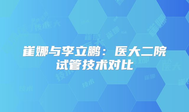 崔娜与李立鹏：医大二院试管技术对比