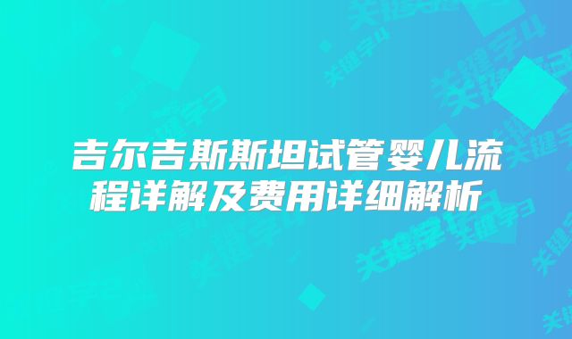 吉尔吉斯斯坦试管婴儿流程详解及费用详细解析