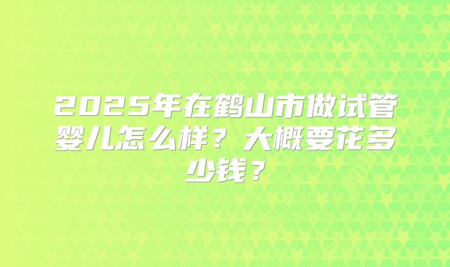 2025年在鹤山市做试管婴儿怎么样？大概要花多少钱？