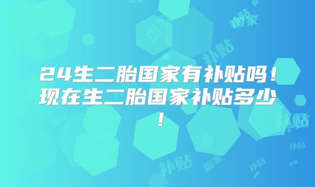 24生二胎国家有补贴吗！现在生二胎国家补贴多少！