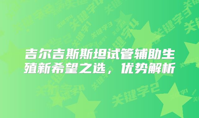 吉尔吉斯斯坦试管辅助生殖新希望之选，优势解析