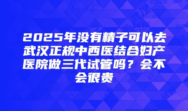 2025年没有精子可以去武汉正规中西医结合妇产医院做三代试管吗？会不会很贵