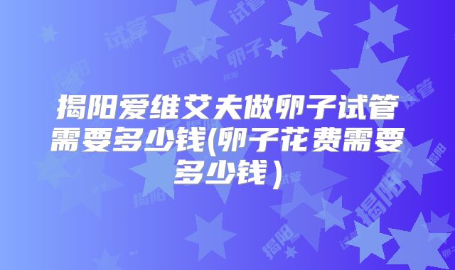揭阳爱维艾夫做卵子试管需要多少钱(卵子花费需要多少钱）