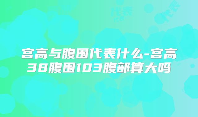 宫高与腹围代表什么-宫高38腹围103腹部算大吗