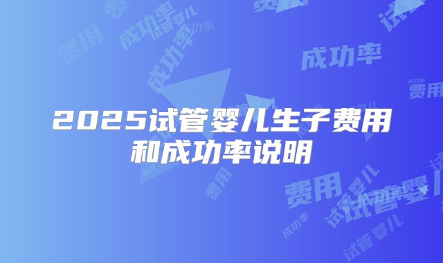 2025试管婴儿生子费用和成功率说明
