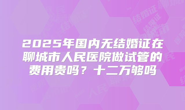 2025年国内无结婚证在聊城市人民医院做试管的费用贵吗?十二万够吗