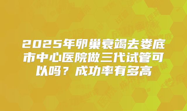 2025年卵巢衰竭去娄底市中心医院做三代试管可以吗？成功率有多高