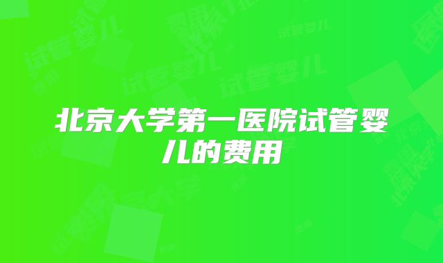 北京大学第一医院试管婴儿的费用