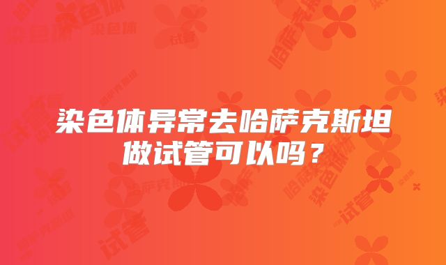 染色体异常去哈萨克斯坦做试管可以吗？