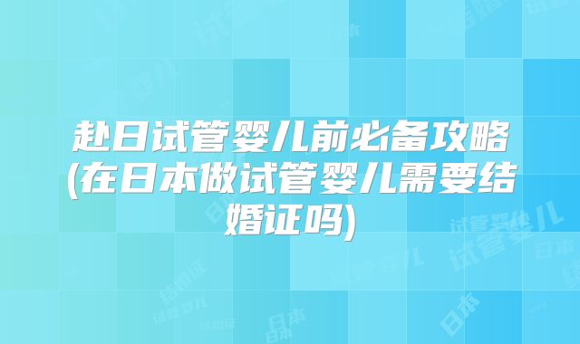 赴日试管婴儿前必备攻略(在日本做试管婴儿需要结婚证吗)
