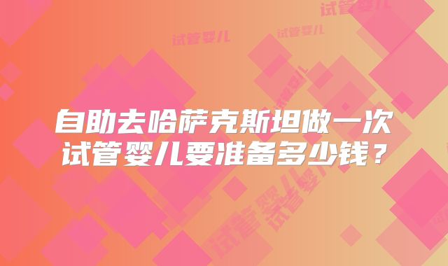 自助去哈萨克斯坦做一次试管婴儿要准备多少钱？