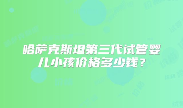 哈萨克斯坦第三代试管婴儿小孩价格多少钱？