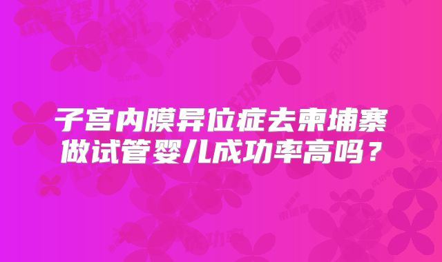 子宫内膜异位症去柬埔寨做试管婴儿成功率高吗？