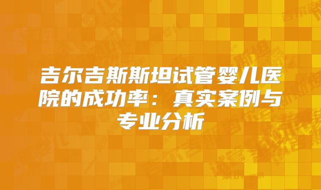 吉尔吉斯斯坦试管婴儿医院的成功率：真实案例与专业分析