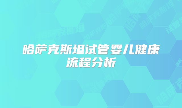 哈萨克斯坦试管婴儿健康流程分析