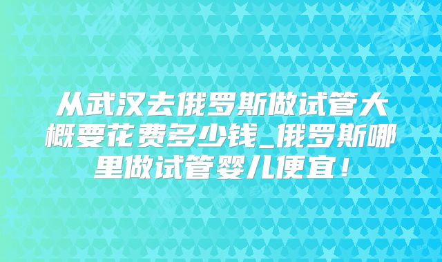 从武汉去俄罗斯做试管大概要花费多少钱_俄罗斯哪里做试管婴儿便宜!