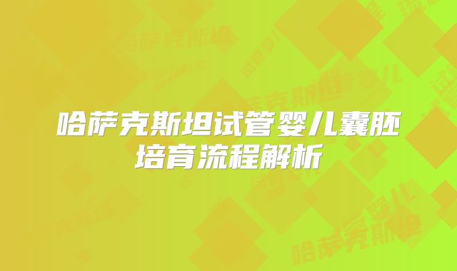 哈萨克斯坦试管婴儿囊胚培育流程解析