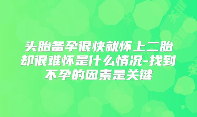 头胎备孕很快就怀上二胎却很难怀是什么情况-找到不孕的因素是关键