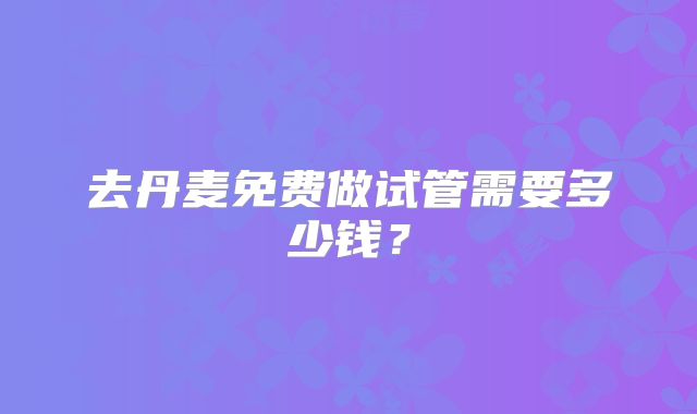 去丹麦免费做试管需要多少钱?