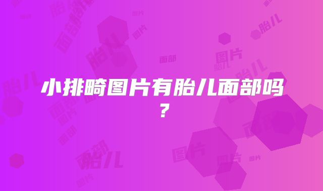 小排畸图片有胎儿面部吗？