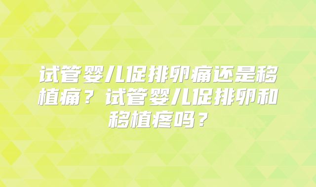 试管婴儿促排卵痛还是移植痛？试管婴儿促排卵和移植疼吗？