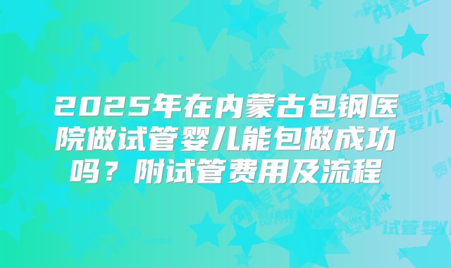 2025年在内蒙古包钢医院做试管婴儿能包做成功吗？附试管费用及流程