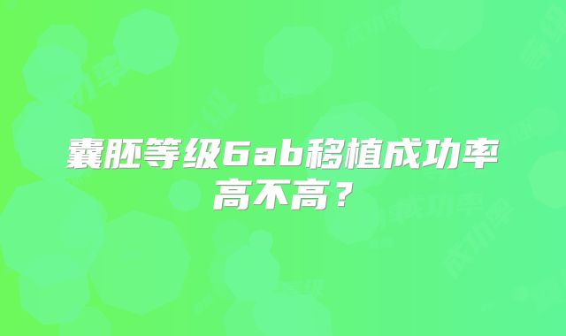 囊胚等级6ab移植成功率高不高？