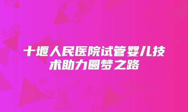 十堰人民医院试管婴儿技术助力圆梦之路