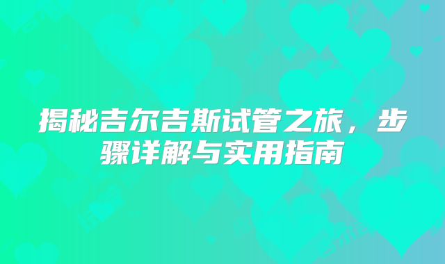 揭秘吉尔吉斯试管之旅,步骤详解与实用指南