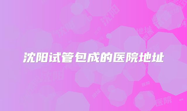 沈阳试管包成的医院地址