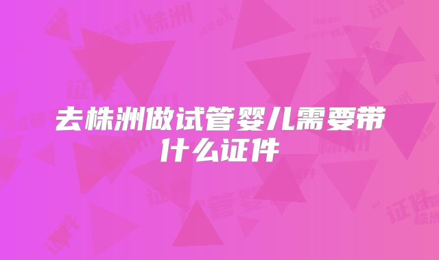 去株洲做试管婴儿需要带什么证件