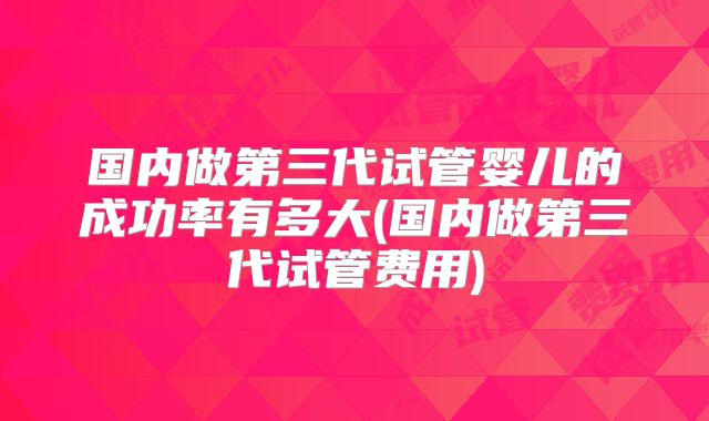 国内做第三代试管婴儿的成功率有多大(国内做第三代试管费用)