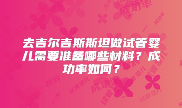 去吉尔吉斯斯坦做试管婴儿需要准备哪些材料?成功率如何?