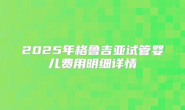 2025年格鲁吉亚试管婴儿费用明细详情