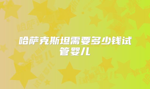 哈萨克斯坦需要多少钱试管婴儿