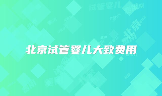 北京试管婴儿大致费用